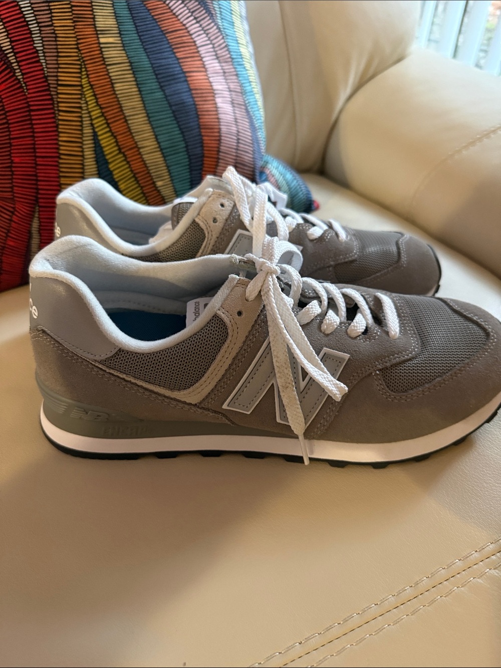 New Balance Men's Taupe and Light Gray Classic Sneakers